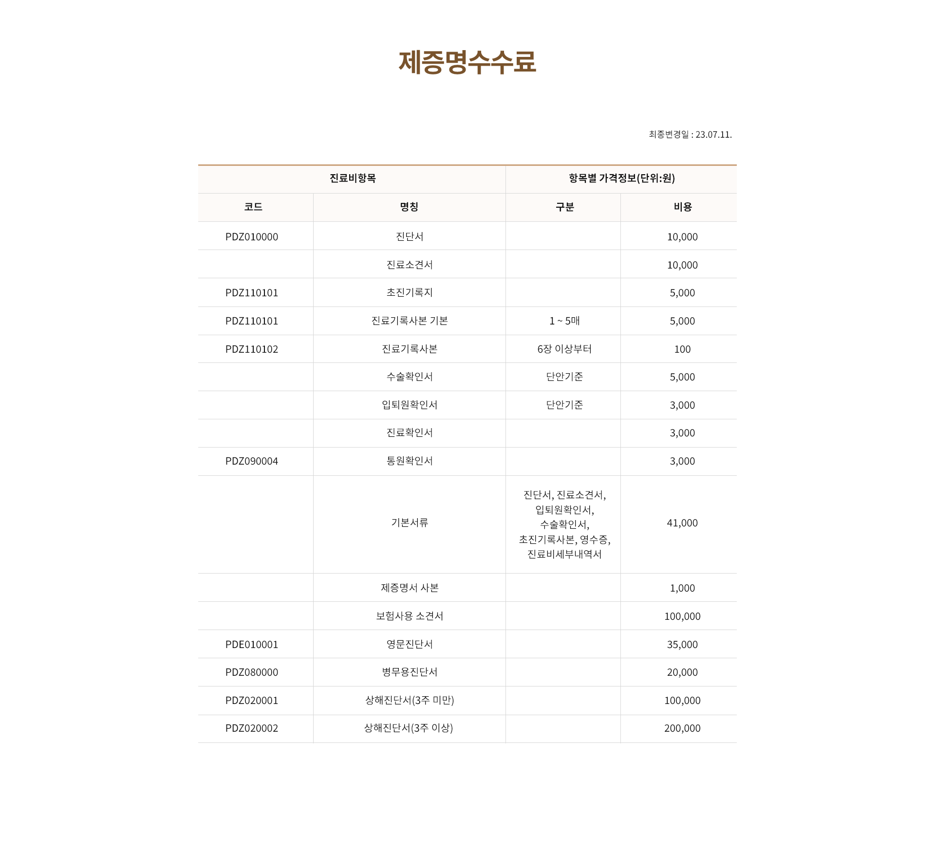 비급여 진료항목
